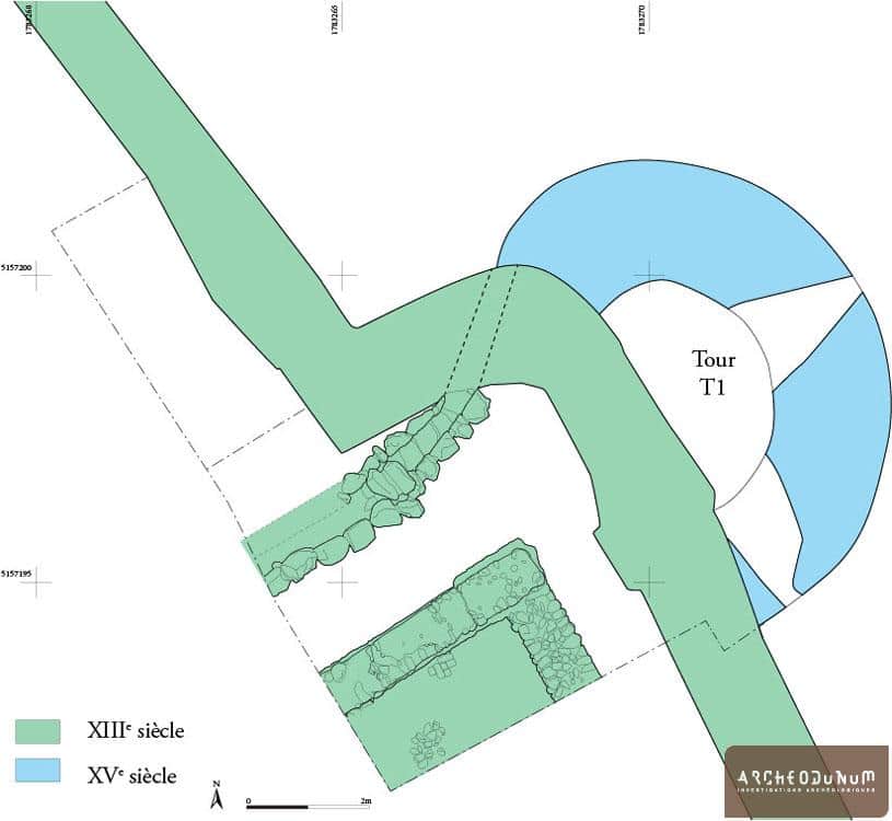Montbrison-Moingt - Plan phasé des principaux vestiges
